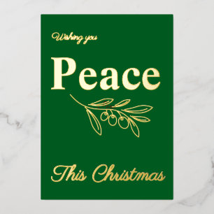 Elegant Business Peace This Christmas Gold Foil Holiday Card