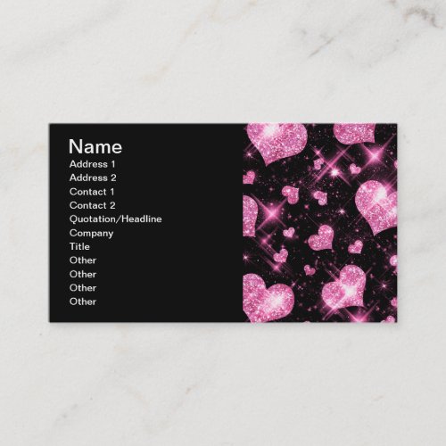 Elegant Business Pink Glitter Hearts Business Cards