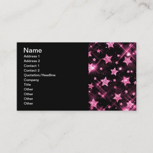 Elegant Business Pink Glitter Stars Business Cards
