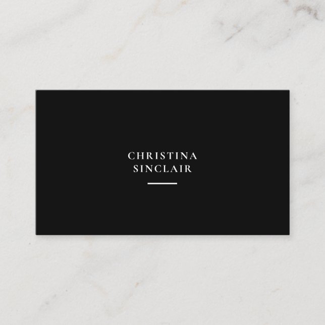 Elegant Business Professional Black Chic Business Card (Front)