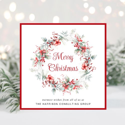 Elegant Business QR Code Corporate Christmas Holiday Card