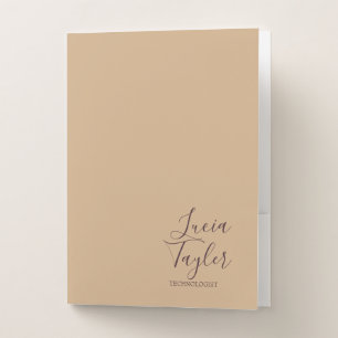 Elegant business script blush pocket folder