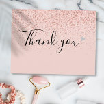 Elegant Business Script Thank You Rose Gold Postcard<br><div class="desc">A chic rose gold glitter script business thank you postcard featuring a silver heart. A perfect way to say thank you to your customers and clients. This elegant design is ideal for a wide range of businesses including spas salons hair and makeup stylists boutiques beauticians and florists.</div>