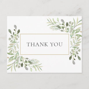 Elegant Business Thank You Botanical Greenery Postcard