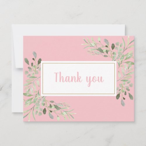 Elegant Business Thank You  Spring Leaves Card