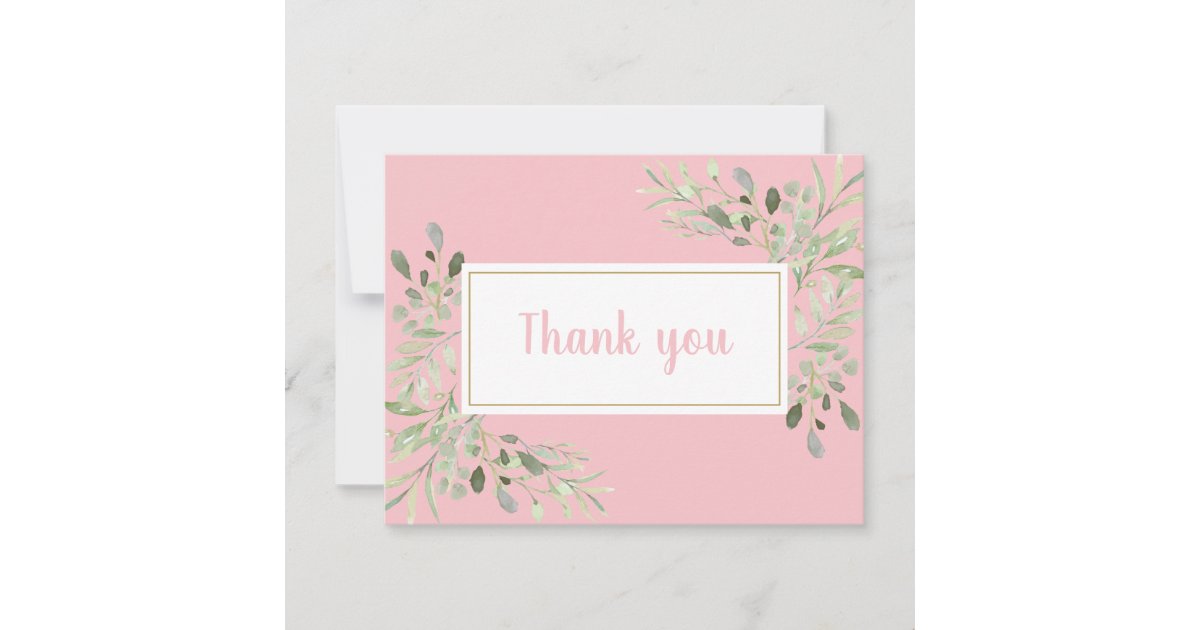 Elegant Business Thank You Spring Leaves Card | Zazzle