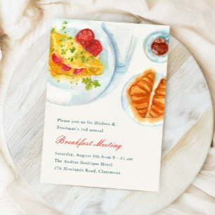 Elegant Business Watercolor Breakfast Meeting Invitation