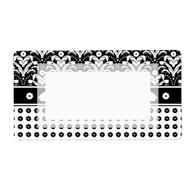 Elegant Business Woman's Art Deco Damask Chic Label (Front)