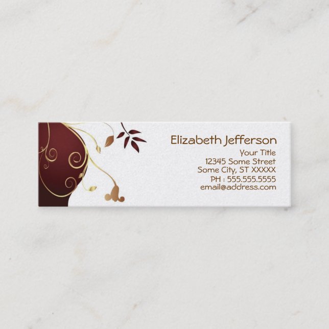 Elegant Businesscard - Skinny Gold Mini Business Card (Front)