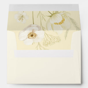 Elegant Butter yellow botanical modern wedding Envelope