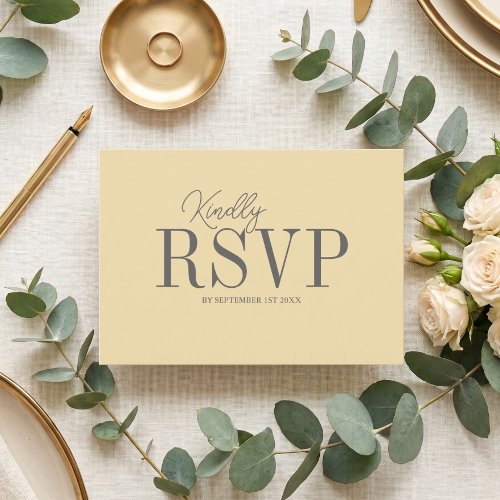 Elegant Butter Yellow Minimalist Wedding RSVP Card