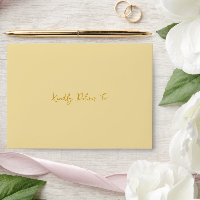 Elegant Butter Yellow Modern Wedding Envelope (Wedding)