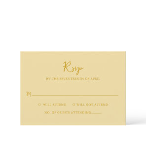 Elegant Butter Yellow Modern Wedding RSVP Card