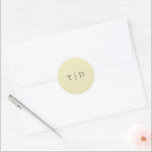 Elegant Butter Yellow Monogram Modern Wedding Classic Round Sticker<br><div class="desc">Modern wedding stickers featuring a clean design with your monogram in a serif font.</div>