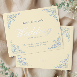 Elegant Butter Yellow Vintage Chic Formal Wedding Foil Guest Book