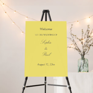 Elegant Butter Yellow Wedding Welcome Sign