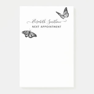 Elegant Butterflies Aesthetician Appointment Card Post-it Notes