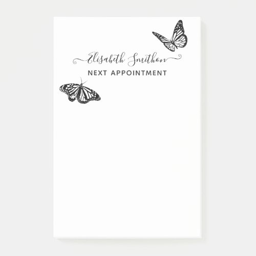  Elegant Butterflies Aesthetician Appointment Card Post_it Notes