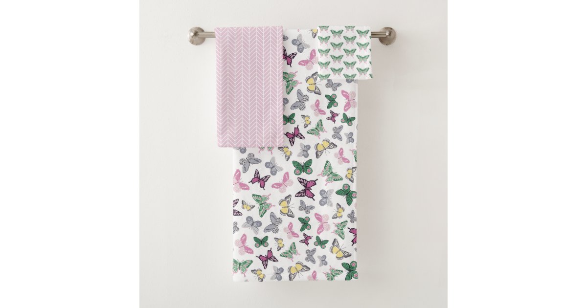 Elegant Butterflies Bath Towel Set Zazzle