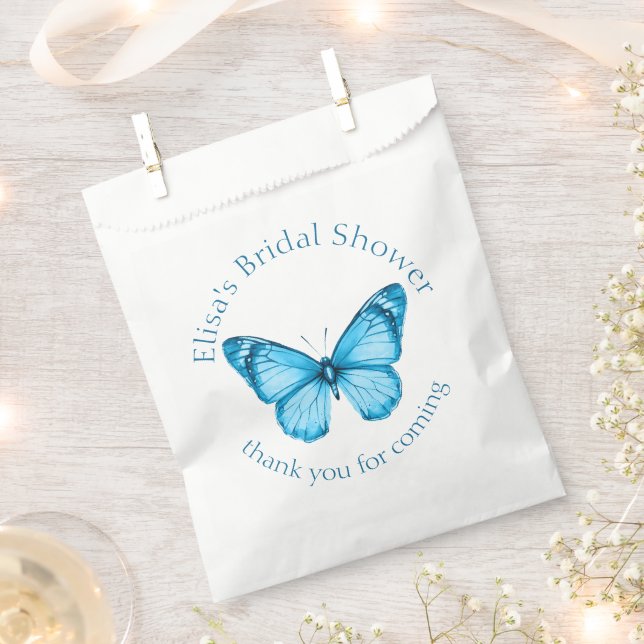 Elegant Butterflies Bridal Shower CUSTOM Favor Bag (Clipped)
