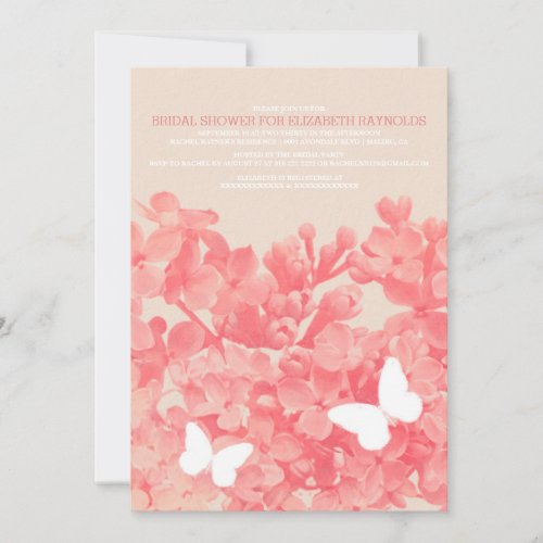 Elegant Butterflies Bridal Shower Invitations