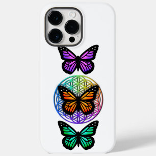 Elegant butterflies colorful flower of life Case-Mate iPhone 14 pro max case
