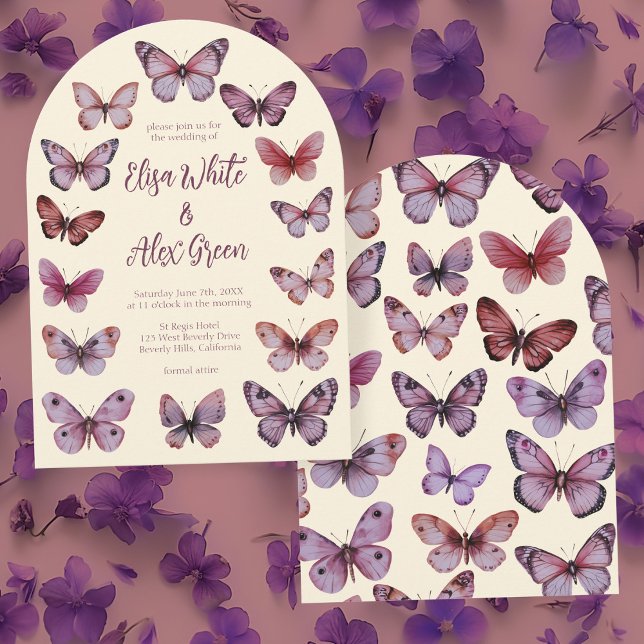 Elegant Butterflies CUSTOM Arch Wedding Invitation (Elegant Butterflies CUSTOM Arch Wedding Invitation
)