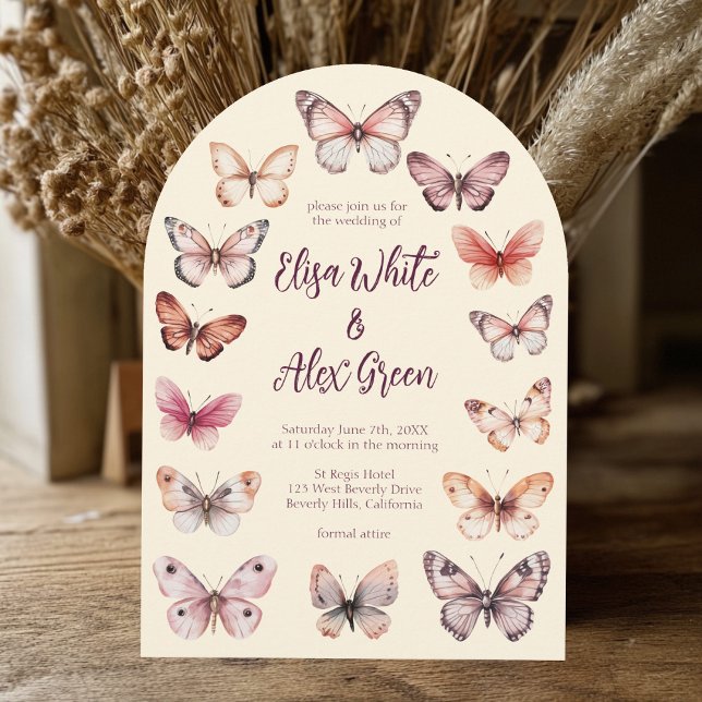 Elegant Butterflies CUSTOM Arch Wedding Invitation (Elegant Butterflies CUSTOM Arch Wedding Invitation
)