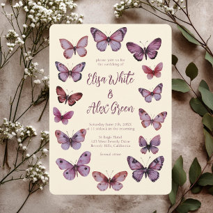 Elegant Butterflies CUSTOM Wedding Invitation