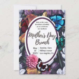 Elegant butterflies floral mother's day Invitation