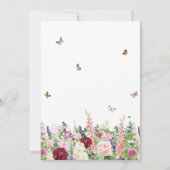 Elegant Butterflies & Flowers Bridal Shower  Invitation (Back)