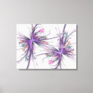Elegant Butterflies Fractal Wrapped Canvas Print