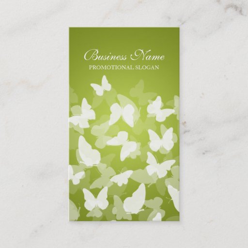 Customizable Elegant Butterflies Lime Green Professional Business Cards