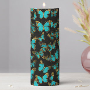 elegant butterflies pillar candle