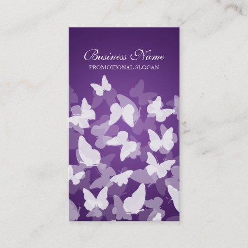 Customizable Elegant Butterflies Purple Professional Business Card Templates