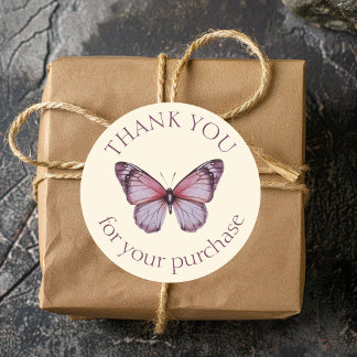 Elegant Butterflies THANK YOU for purchase CUSTOM Classic Round Sticker
