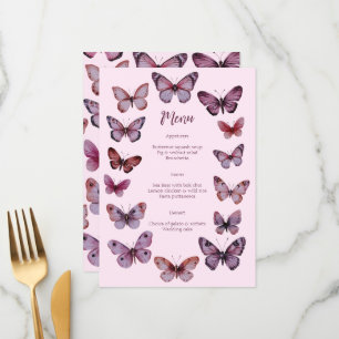 Elegant Butterflies Wedding CUSTOM Party  Menu