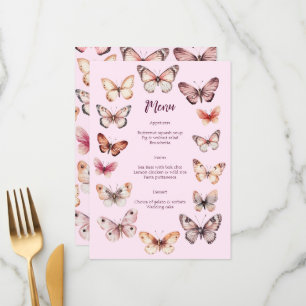 Elegant Butterflies Wedding CUSTOM Party  Menu