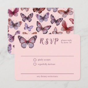 Elegant Butterflies Wedding CUSTOM RSVP Enclosure Card