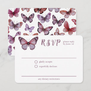 Elegant Butterflies Wedding CUSTOM RSVP Enclosure Card