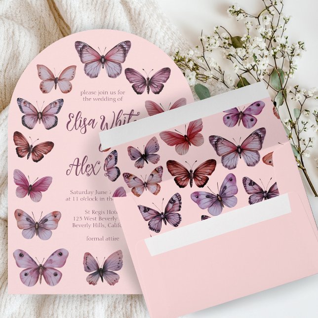 Elegant Butterflies Wedding Invitation CUSTOM Envelope (Elegant Butterflies Wedding Invitation CUSTOM Envelope
)