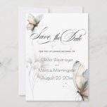 Elegant Butterfly and Dandelion Puff Pastels Ink  Invitation