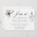 Elegant Butterfly and Dandelion Puff Pastels Ink  Invitation