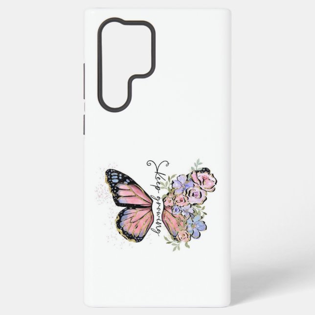 Elegant Butterfly and Floral Design Samsung Galaxy Case (Back)