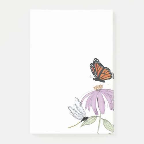 Elegant Butterfly and Purple Flower Stylish blank Post_it Notes