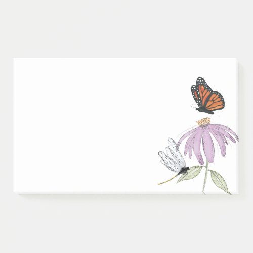 Elegant Butterfly and Purple Flower Stylish blank Post_it Notes