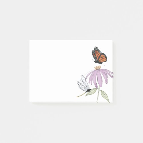 Elegant Butterfly and Purple Flower Stylish blank Post_it Notes