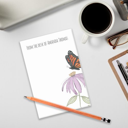 Elegant Butterfly and Purple Flower Stylish Post_it Notes