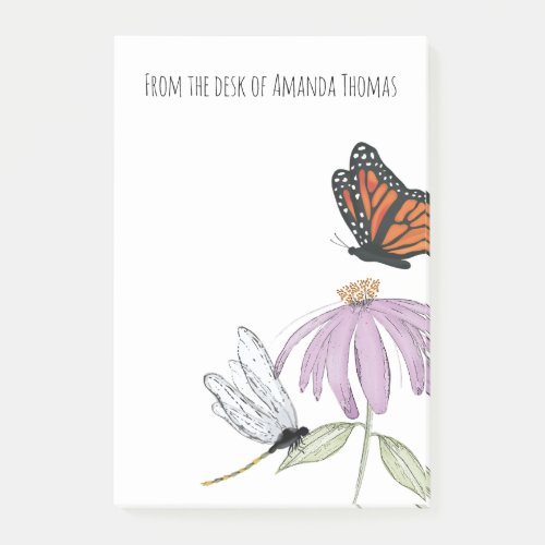 Elegant Butterfly and Purple Flower Stylish Post_it Notes