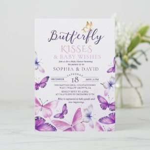 Elegant Butterfly Baby Girl Baby Shower Invitation